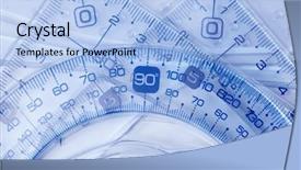  Presentation with triangle - Colorful presentation design enhanced with square circle triangle - plastic rulers backdrop and a light blue colored foreground