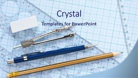  Presentation with engineering drawing tools - PPT layouts with square compass - drawing tools background background and a sky blue colored foreground