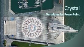  Presentation with compass map - Beautiful presentation design featuring square compass - top view of monument backdrop and a ocean colored foreground