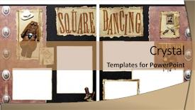  Presentation with square - Slide deck featuring square dance theme square frame background and a coral colored foreground