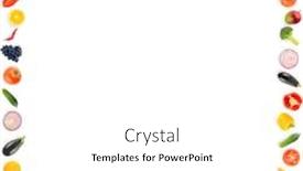  Presentation with fresh fruits vegetables - PPT theme with square-frame-ripe-fresh-vegetables background and a white colored foreground