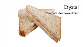  Presentation with cream cheese and fruit sandwich - Presentation theme having square ham and cheese sandwich background and a  colored foreground