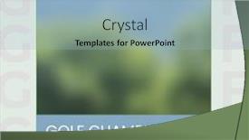  Presentation with light green - PPT theme with square-image-of-golf-championship background and a light blue colored foreground