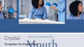  Presentation with cancer - PPT theme consisting of square-image-of-mouth-cancer background and a light blue colored foreground