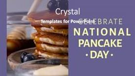  Presentation with pancake - Presentation design with square-image-of-pancake-day background and a violet colored foreground
