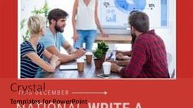  Presentation with campaign plan - Slides enhanced with square-image-of-write background and a red colored foreground