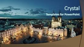  Presentation with czech republic - Audience pleasing PPT theme consisting of square in prague czech republic backdrop and a ocean colored foreground