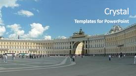  Presentation with square - Amazing presentation theme having square in st petersburg russia backdrop and a teal colored foreground