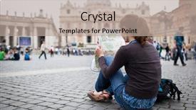  Presentation with city map - Amazing presentation design having square in the vatican city backdrop and a mint green colored foreground