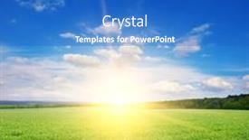  Presentation with beautiful green - Slide deck having square-landscape-green-pea-field background and a cobalt blue colored foreground