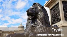  Presentation with lion cartoon - Beautiful presentation featuring square lion in uk england backdrop and a tawny brown colored foreground