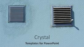  Presentation with square - Colorful slide deck enhanced with square-metal-ventilation-grate backdrop and a light blue colored foreground