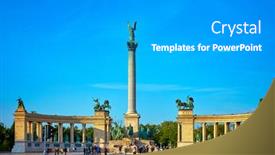  Presentation with budapest - Audience pleasing theme consisting of square of heroes in budapest hungary famous landmark monument with column and sculpture evening landscape blue sky backdrop and a light gray colored foreground