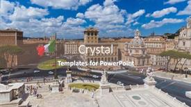  Presentation with rome italy - Colorful PPT theme enhanced with square-piazza-venezia-in-rome backdrop and a gray colored foreground