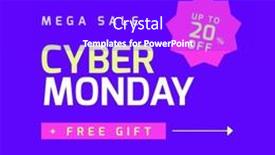  Presentation with cyber - Theme featuring square-picture-of-cyber-monday background and a royal blue colored foreground