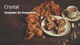  Presentation with coffee brazil - PPT layouts featuring square-pieces-of-delicious-caramel background and a tawny brown colored foreground