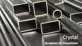  Presentation with construction materials - Amazing theme having square round - metal pipes and rods steel backdrop and a dark gray colored foreground