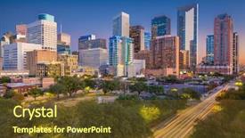  Presentation with houston - PPT theme consisting of square squareroots - houston texas usa downtown park background and a tawny brown colored foreground