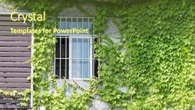  Presentation with house window - Audience pleasing slide deck consisting of square squareroots - window shutter with ivy backdrop and a tawny brown colored foreground