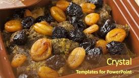  Presentation with square - PPT theme consisting of square tagine with apricots and prunes close up background and a tawny brown colored foreground