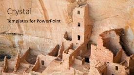  Presentation with dwelling - Colorful slides enhanced with parent holds the hand of a small child backdrop and a coral colored foreground