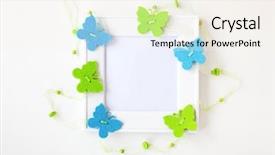  Presentation with butterflies - Colorful PPT layouts enhanced with square white blank photo frame backdrop and a  colored foreground