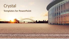  Presentation with sydney - PPT theme enhanced with square with skyline and sydney background and a cream colored foreground