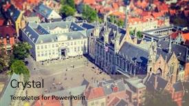  Presentation with vintage retro - Slides with square with the city hall background and a coral colored foreground