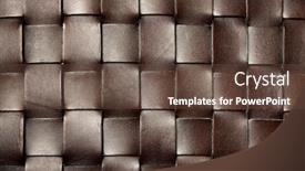  Presentation with brown leather - Audience pleasing PPT theme consisting of squared dark brown leather texture backdrop and a tawny brown colored foreground