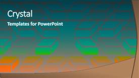  Presentation with colorful geometric pixel - Slide deck enhanced with squares against turquoise and orange background and a ocean colored foreground