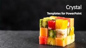  Presentation with cube - Amazing slides having squares green orange - fruit cube on white background backdrop and a black colored foreground