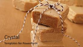  Presentation with peanut butter - PPT theme with squares of creamy peanut butter background and a gold colored foreground