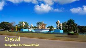  Presentation with mexico cancun - PPT theme featuring squares orange - cancun plaza ceviche square background and a violet colored foreground