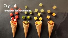  Presentation with orange fruit - PPT theme having squares orange - fruit cube on white background background and a violet colored foreground