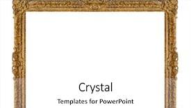  Presentation with mirror in an old frame - Beautiful PPT theme featuring squares rectangles - old wooden picture frame hanging backdrop and a white colored foreground