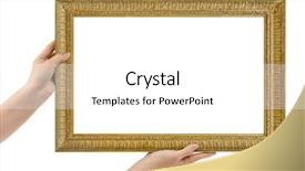 Presentation with antique picture frame - Amazing slides having squares rectangles - wooden picture frame in hands backdrop and a white colored foreground