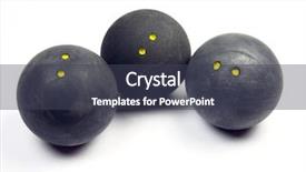  Presentation with sports balls - PPT theme having squash balls background and a dark gray colored foreground