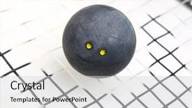  Presentation with ball sports - Colorful theme enhanced with squash racket with a ball backdrop and a light gray colored foreground