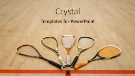  Presentation with nobody - Amazing theme having squash-rackets-and-ball backdrop and a soft green colored foreground