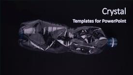  Presentation with plastic bottle - Presentation design with squashed plastic bottle on black background and a wine colored foreground