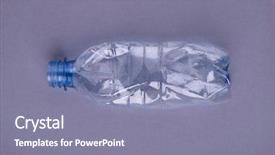  Presentation with plastic and environment - Presentation theme consisting of squashed plastic bottle on gray background and a coral colored foreground