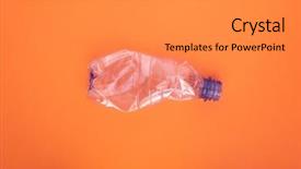  Presentation with plastic bottle - Presentation design having squashed plastic bottle on orange background and a gray colored foreground