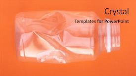  Presentation with plastic bottle - Audience pleasing presentation theme consisting of squashed plastic bottle on orange backdrop and a coral colored foreground