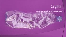  Presentation with eco plastic - Colorful slide deck enhanced with squashed plastic bottle on vivid backdrop and a violet colored foreground