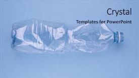  Presentation with plastic bottle - Audience pleasing presentation design consisting of squashed plastic bottle on vivid backdrop and a light blue colored foreground