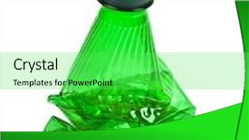  Presentation with plastic bottle - Cool new presentation theme with squashed plastic green bottle backdrop and a seafoam green colored foreground