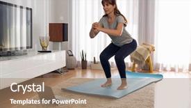  Presentation with shot - Presentation consisting of a woman doing exercise background and a coral colored foreground