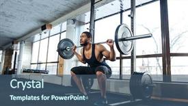  Presentation with fitness - Audience pleasing presentation theme consisting of squats - muscular fitness man doing heavy backdrop and a ocean colored foreground