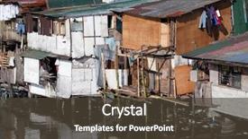  Presentation with polluted - PPT layouts featuring squatter homes in the philippines background and a tawny brown colored foreground