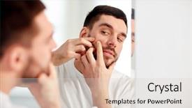  Presentation with hygiene - Colorful PPT theme enhanced with squeeze - beauty hygiene skin problem backdrop and a lemonade colored foreground